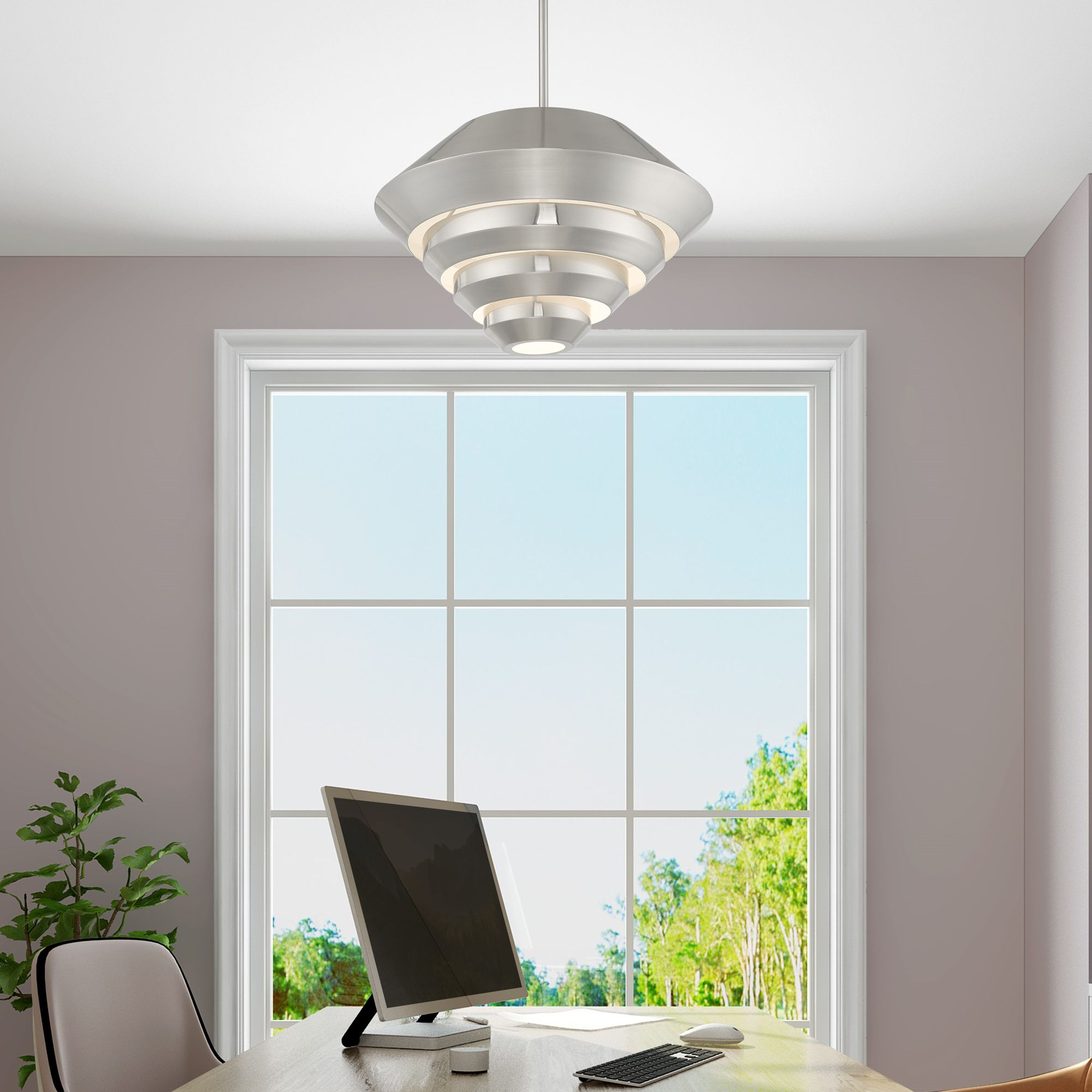 Amsterdam 1 Light Brushed Nickel Mini Pendant