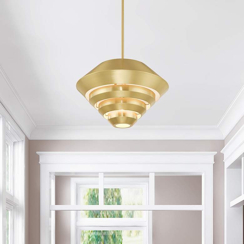 Image 1 Amsterdam 1 Light Satin Brass Mini Pendant