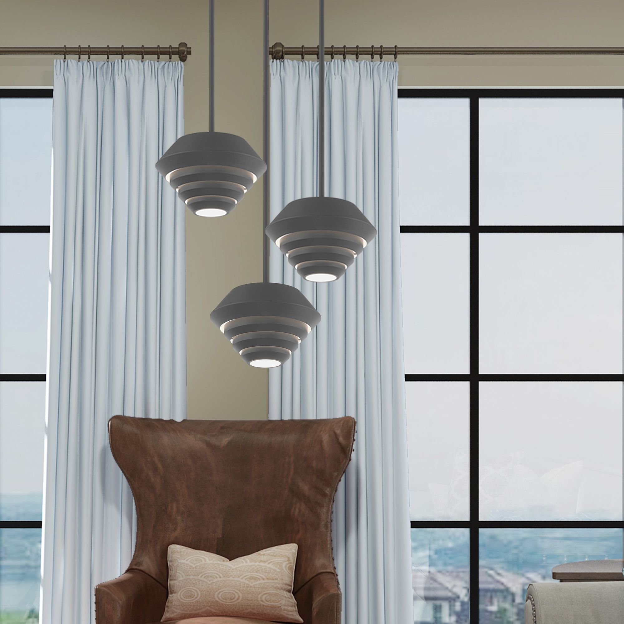 Amsterdam 1 Light Scandinavian Gray Mini Pendant