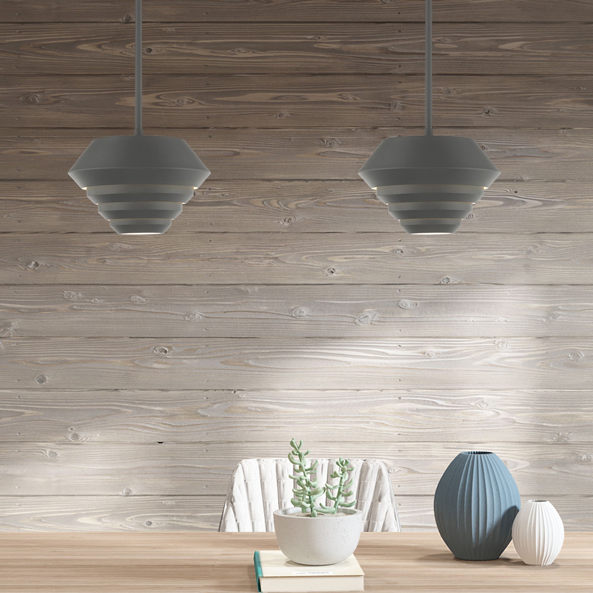 Amsterdam 1 Light Scandinavian Gray Mini Pendant