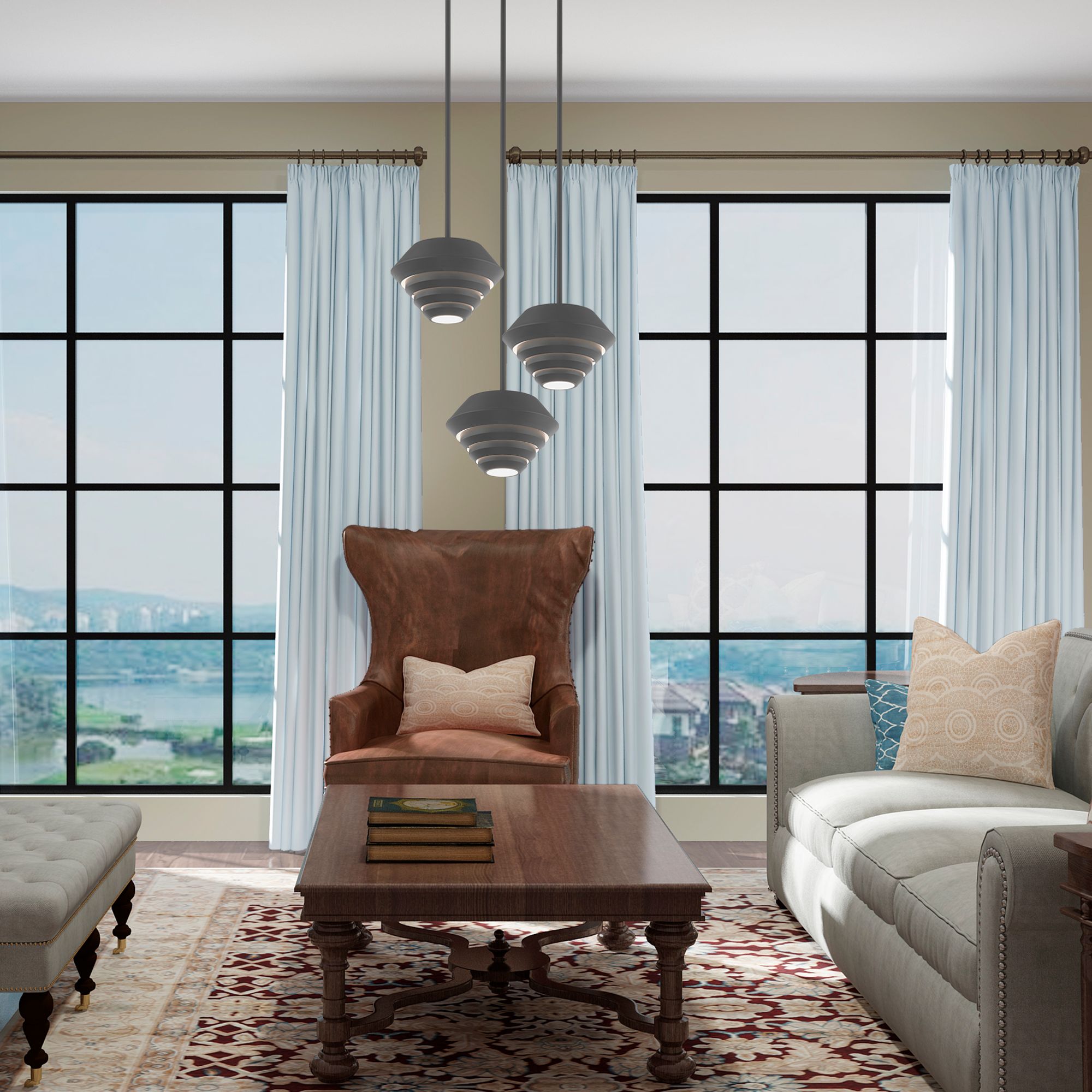 Amsterdam 1 Light Scandinavian Gray Mini Pendant