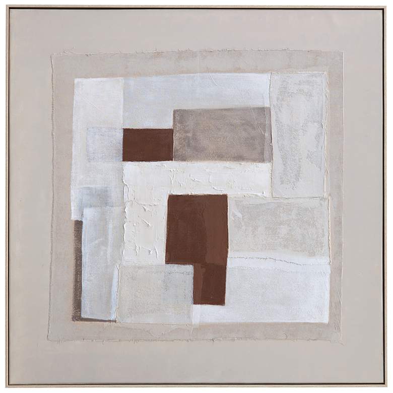 Image 1 Amsterdam 49" x49" Brown Framed Canvas