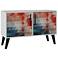 Amsterdam Double Side Table 2.0 in Multi Color Red and Blue