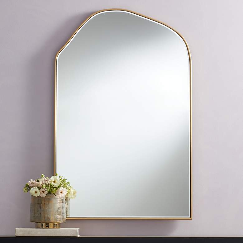 Image 1 Amsterdam Gold 26" x 40" Arch Wall Mirror