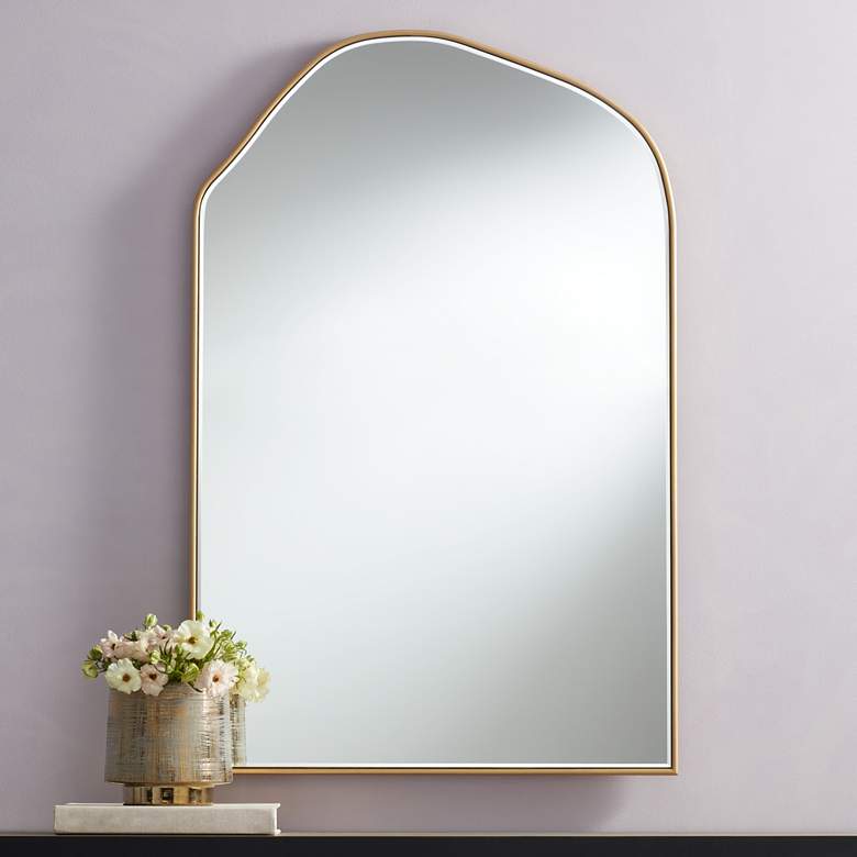 Image 1 Amsterdam Gold 26 inch x 40 inch Arch Wall Mirror