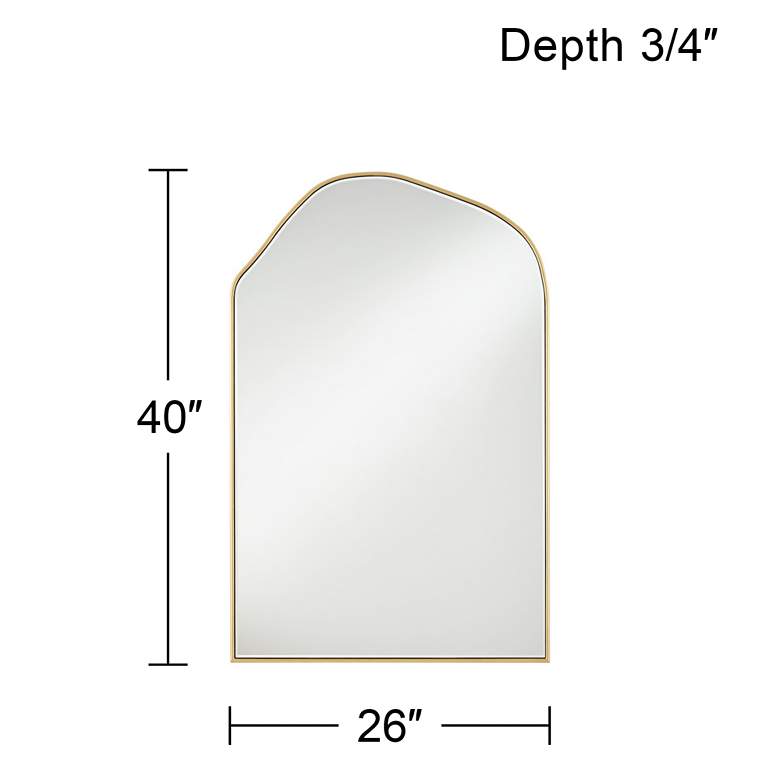 Image 7 Amsterdam Gold 26" x 40" Arch Wall Mirror more views