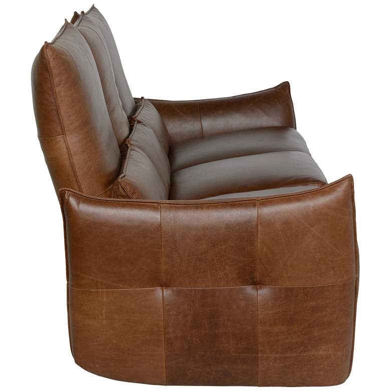 Image 2 Amsterdam Tan Leather 3-Seat Recliner Sofa more views