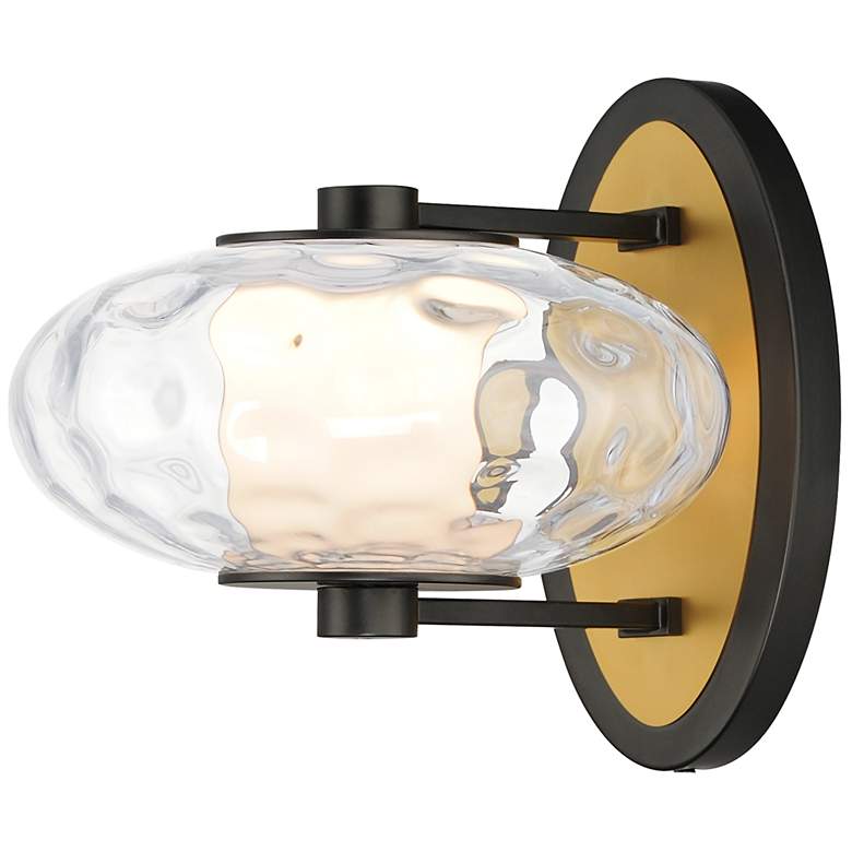 Image 1 Amulet 1-Light LED Wall Sconce Black / Natural Aged Brass