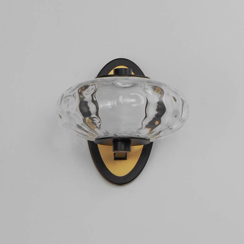 Image 2 Amulet 1-Light LED Wall Sconce Black / Natural Aged Brass more views