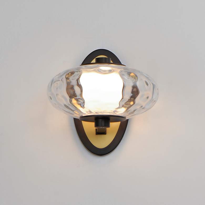 Image 3 Amulet 1-Light LED Wall Sconce Black / Natural Aged Brass more views
