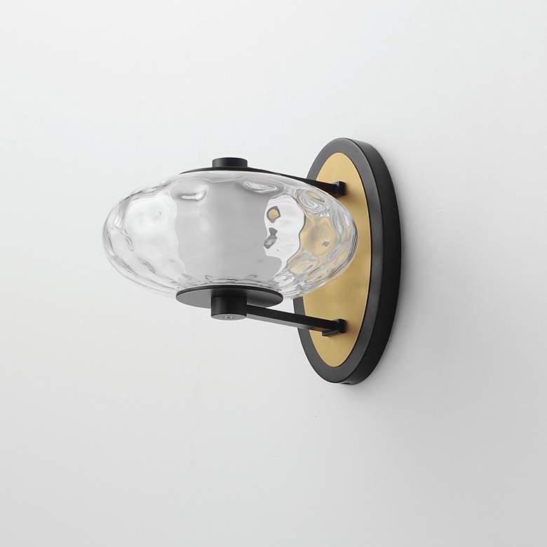 Image 4 Amulet 1-Light LED Wall Sconce Black / Natural Aged Brass more views
