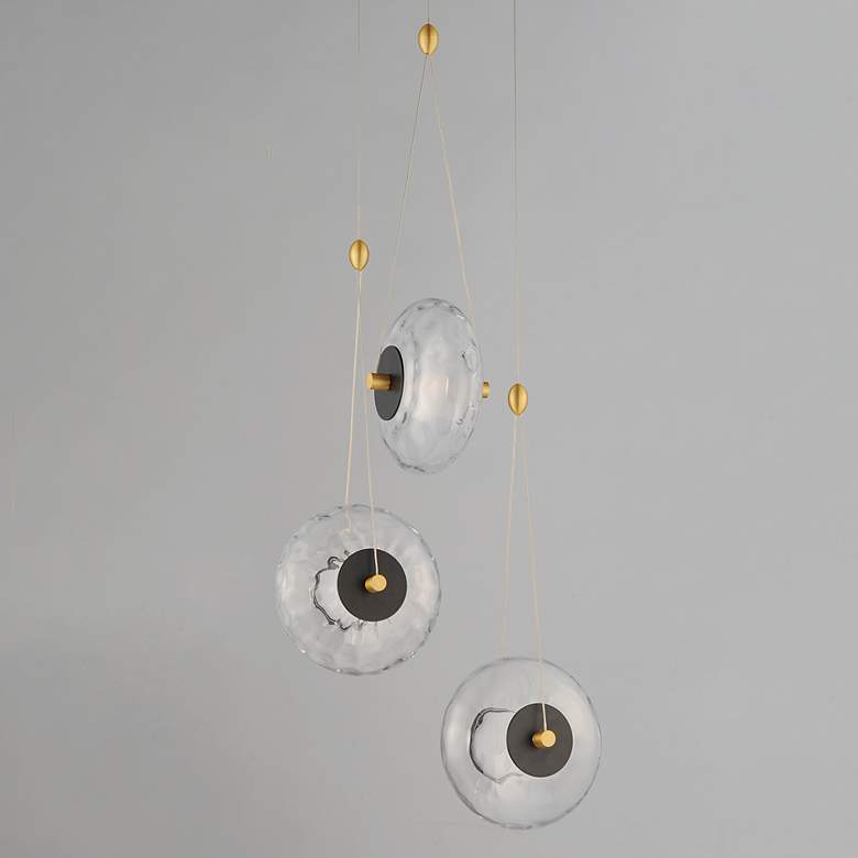 Image 4 Amulet 3-Light LED Pendant Black / Natural Aged Brass more views
