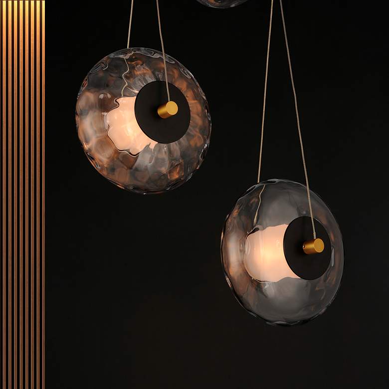 Image 6 Amulet 5-Light LED Pendant Black / Natural Aged Brass more views