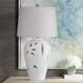 Amur White Cutout Floral Vase Table Lamp