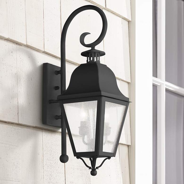 Image 1 Amwell 24 3/4" High Black Outdoor Wall Light