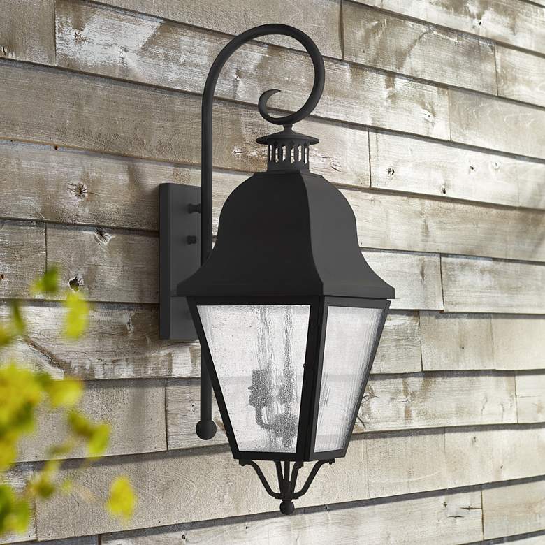 Image 1 Amwell 30 1/2" High Black Outdoor Wall Light