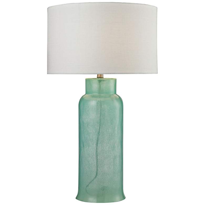 Image 1 Amy Mouth Blown Seafoam Green Glass Bottle Table Lamp
