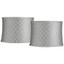 An Qing Gray Set of 2 Drum Lamp Shades 13x14x10 (Spider)