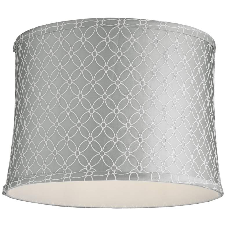 Image 3 An Qing Gray Set of 2 Drum Lamp Shades 13x14x10 (Spider) more views