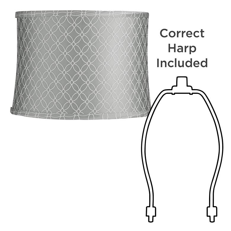 Image 5 An Qing Gray Set of 2 Drum Lamp Shades 13x14x10 (Spider) more views