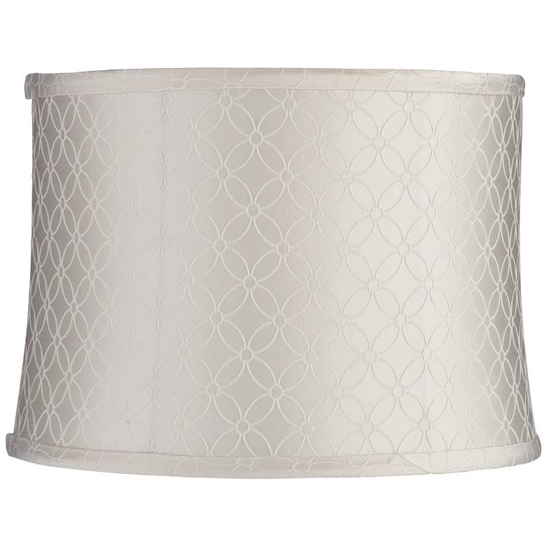 Image 1 An Qing Off-White Drum Lamp Shade 13x14x10 (Spider)