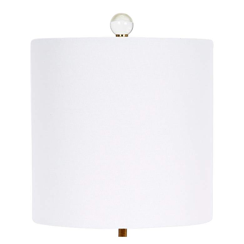 Image 2 Ana 27" White Marble and Gold Metal Round Buffet Table Lamp more views
