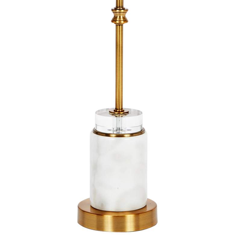 Image 3 Ana 27 inch White Marble and Gold Metal Round Buffet Table Lamp more views