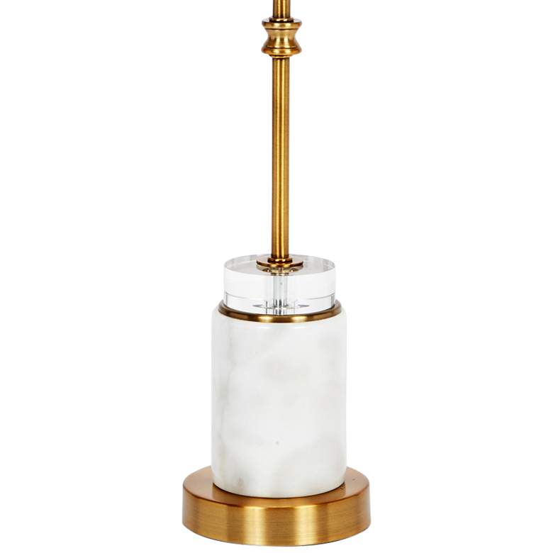 Image 3 Ana 27" White Marble and Gold Metal Round Buffet Table Lamp more views