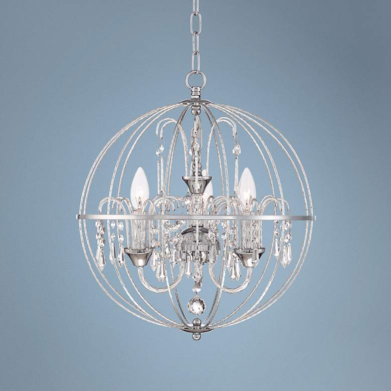 Image 1 Anahola Crystal 16 inch Wide Chrome Pendant Light