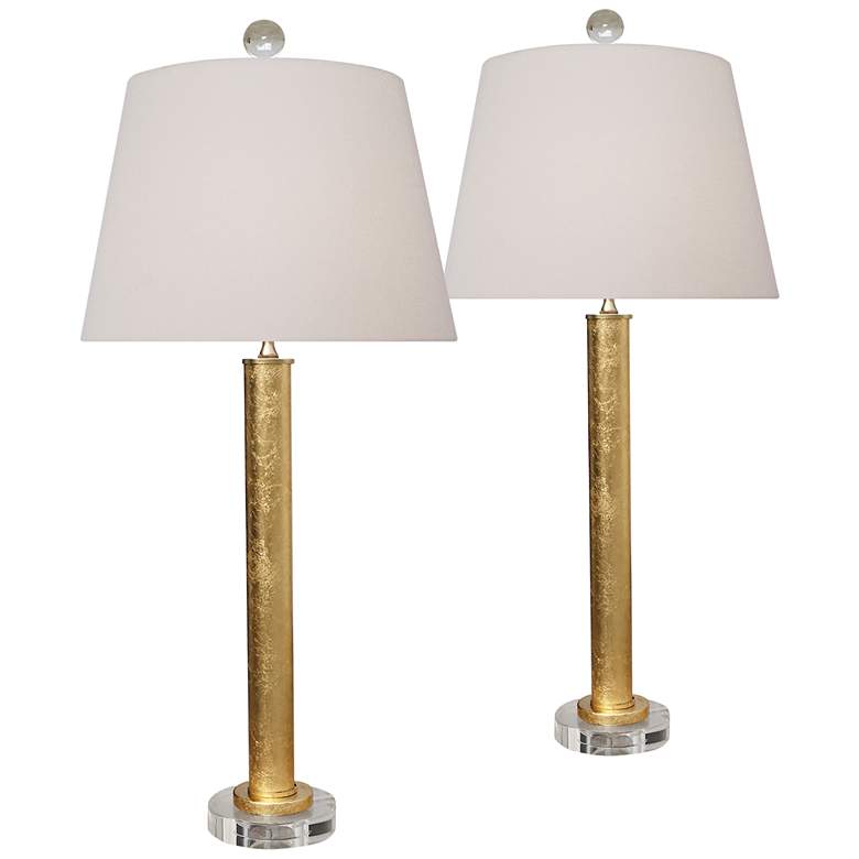 Image 1 Anais 31" High Classic Gold Leaf Buffet Table Lamps Set of 2