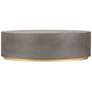 Anais Oval Coffee Table in Concrete and Brass