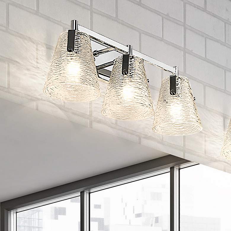 Image 1 Analia 26 1/4" Wide Chrome 3-Light Bath Light