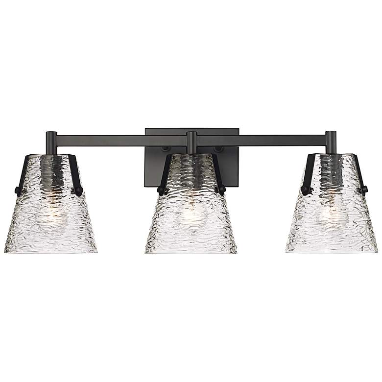 Image 3 Analia 26 1/4" Wide Matte Black 3-Light Vanity Bath Light