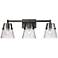 Analia 26 1/4" Wide Matte Black 3-Light Vanity Bath Light