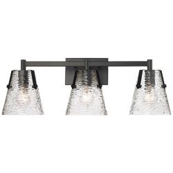 Analia 26 1/4" Wide Matte Black 3-Light Vanity Bath Light
