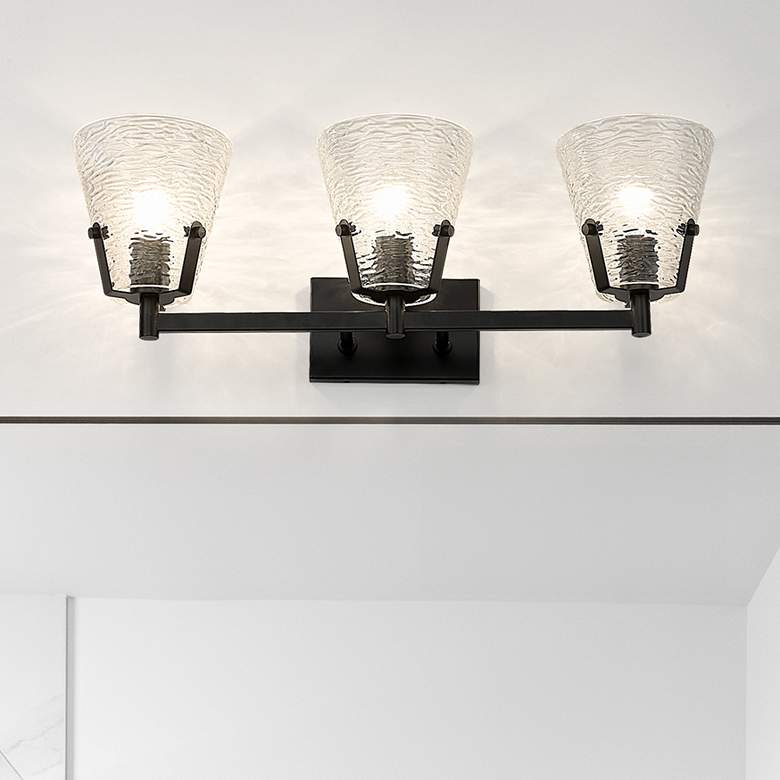 Image 2 Analia 26 1/4" Wide Matte Black 3-Light Vanity Bath Light