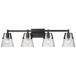 Analia 36" Wide Matte Black 4-Light Bath Light