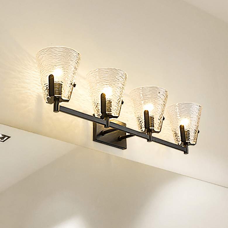 Image 1 Analia 36" Wide Matte Black 4-Light Bath Light