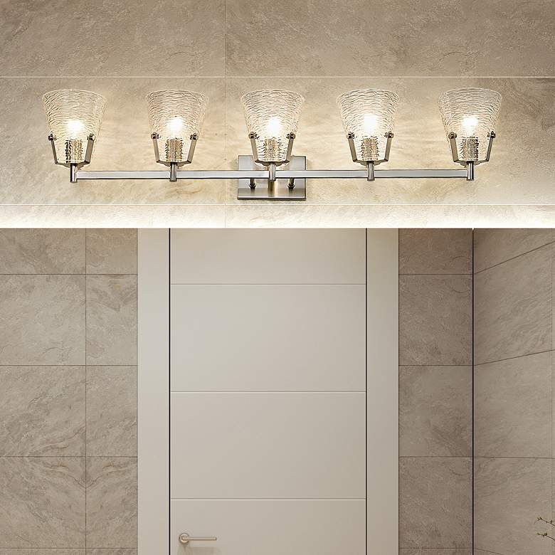 Image 1 Analia 45 3/4" Wide Brushed Nickel 5-Light Bath Light