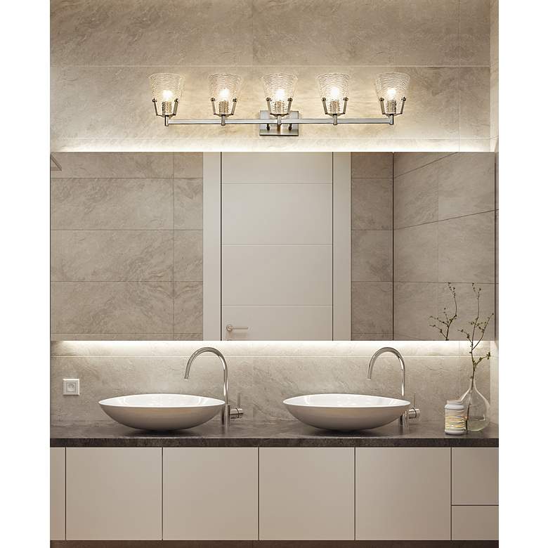 Image 3 Analia 45 3/4" Wide Brushed Nickel 5-Light Bath Light more views