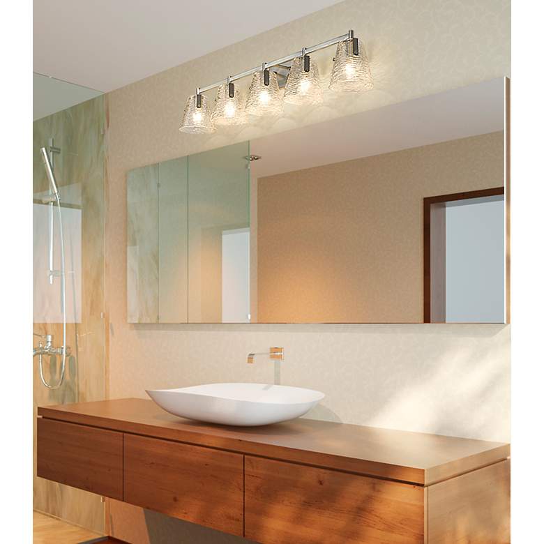 Image 4 Analia 45 3/4" Wide Brushed Nickel 5-Light Bath Light more views