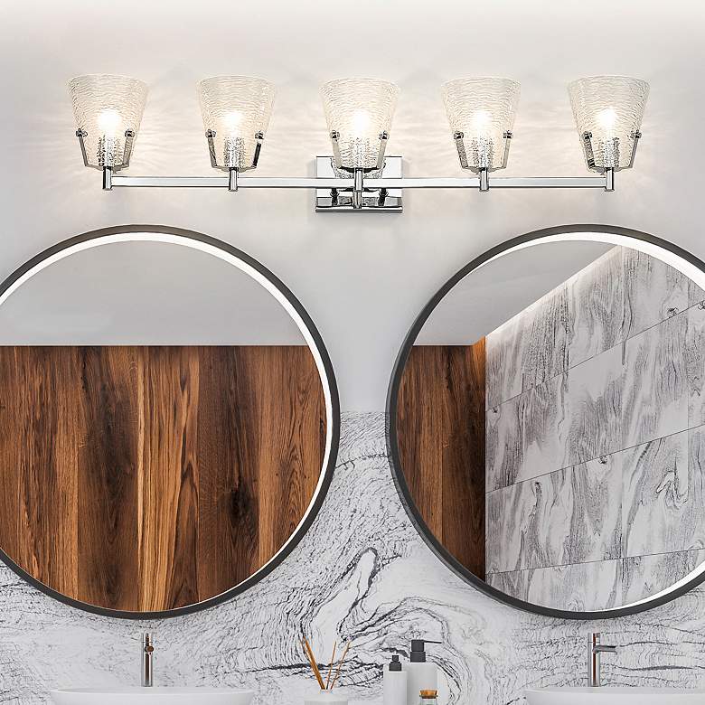 Image 1 Analia 45 3/4" Wide Chrome 5-Light Vanity Bath Light