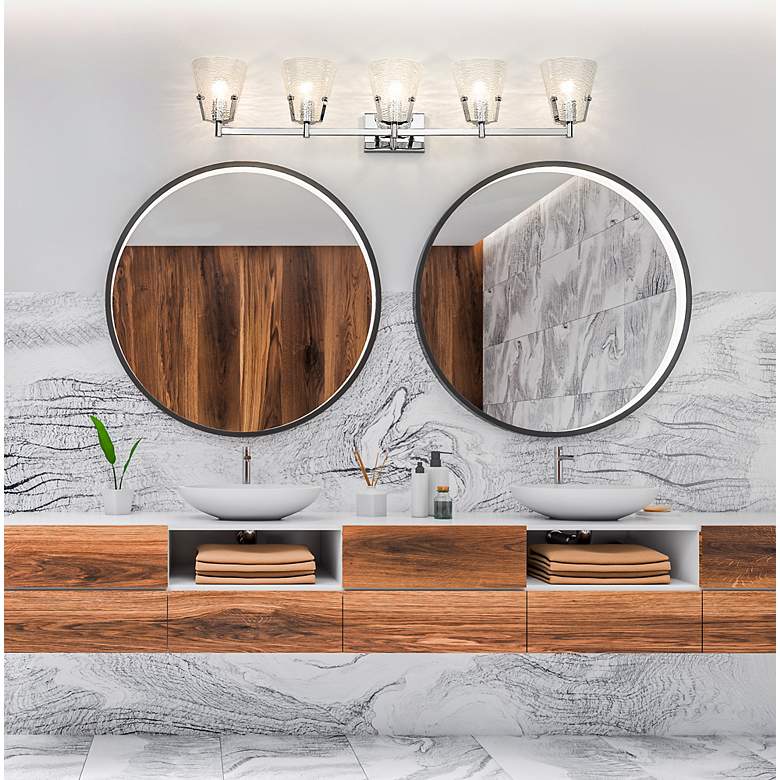 Image 4 Analia 45 3/4" Wide Chrome 5-Light Vanity Bath Light more views