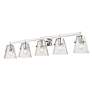 5_Analia 45 3/4" Wide Chrome 5-Light Vanity Bath Light more views