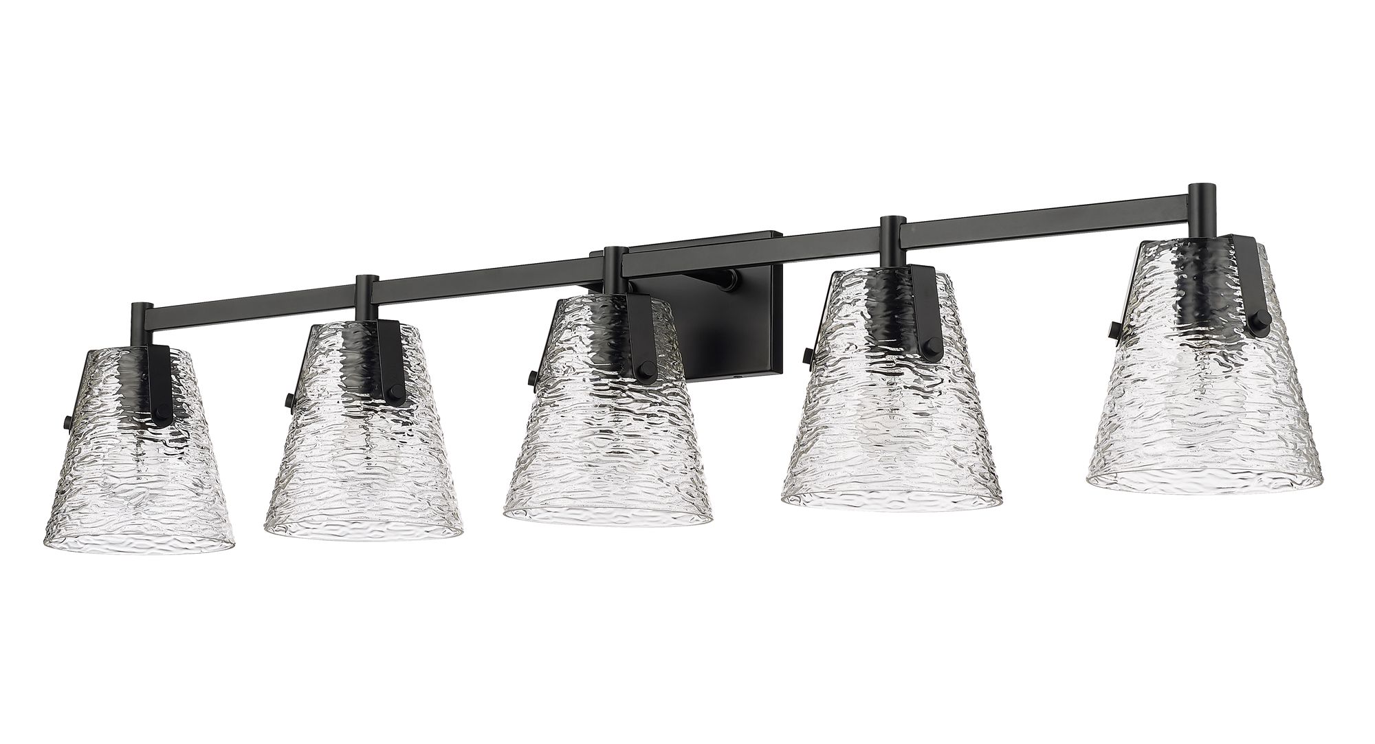 Analia 45 3/4" Wide Matte Black 5-Light Vanity Bath Light in scene