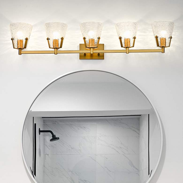 Image 2 Analia 45 3/4" Wide Modern Gold 5-Light Bath Light