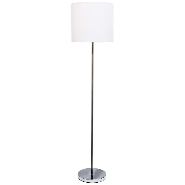 Image 1 Analisa 58 1/4 inch High Modern Brushed Nickel Floor Lamp