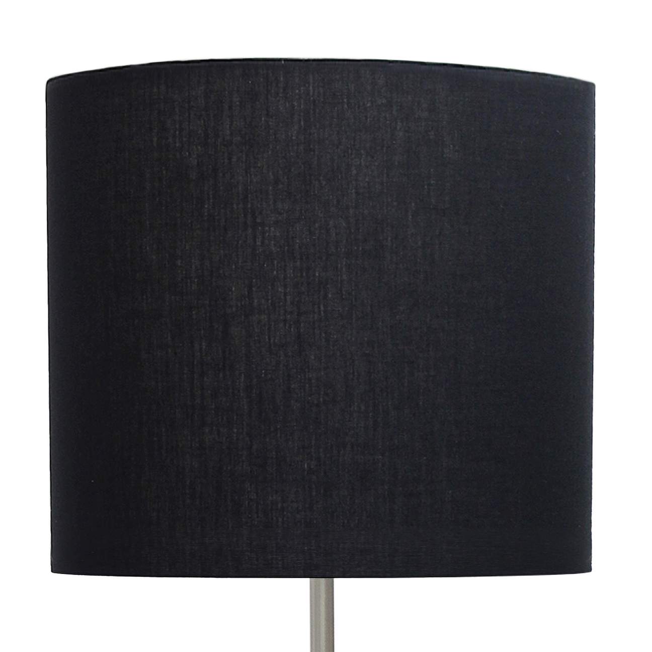 Analisa Brushed Nickel and Black Shade Floor Lamp - #35N96 | Lamps Plus