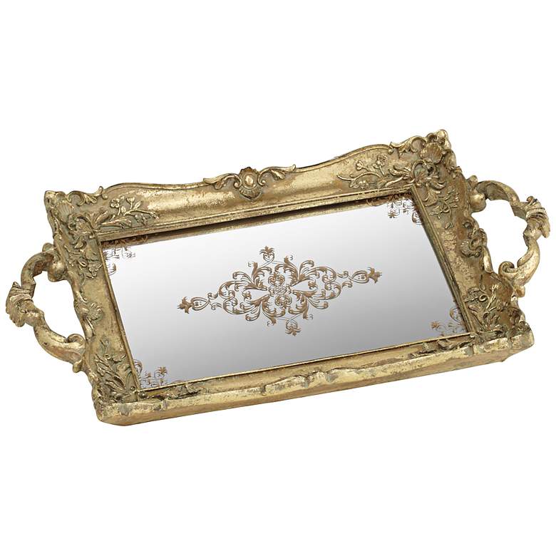 Image 1 Analissa Antique Gold Mirrored Tray