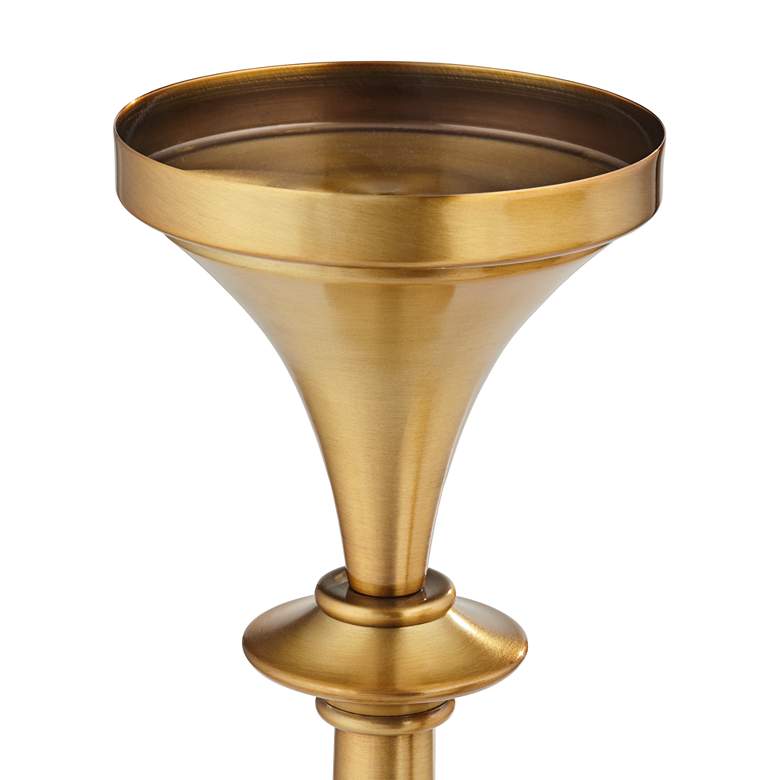 Image 3 Anapali Warm Brass Spun Metal Pillar Candle Holders Set of 2 more views